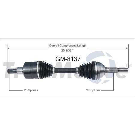 Surtrack Axle Cv Axle Shaft, Gm-8137 GM-8137